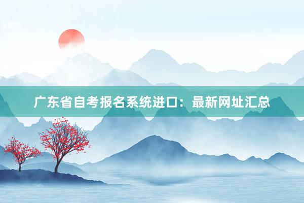 广东省自考报名系统进口：最新网址汇总
